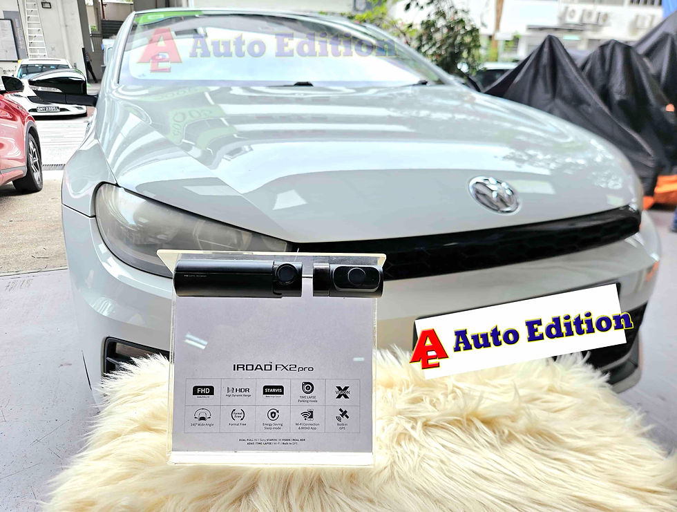 Volkswagen Scirocco - Car Dash Camera - IROAD FX2 Pro front & rear installed Singapore | Auto Edition