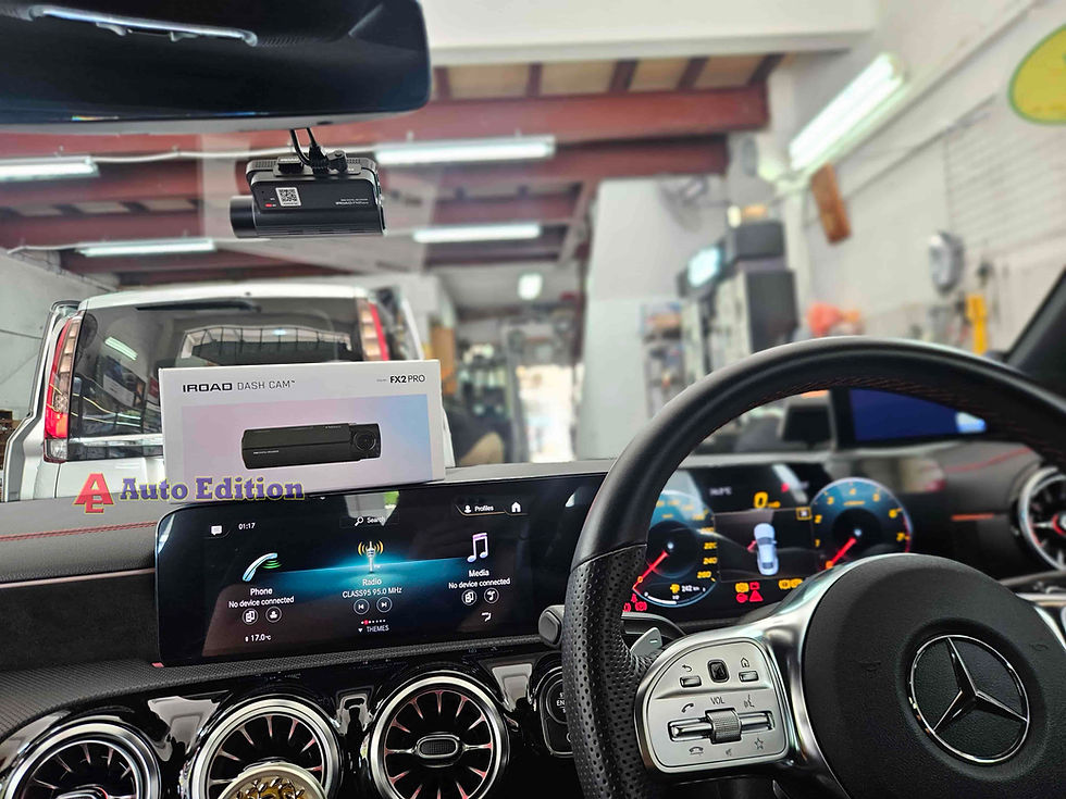 Mercedes CLA250 - Car Dash Camera - IROAD FX2 Pro front & rear installed Singapore | Auto Edition