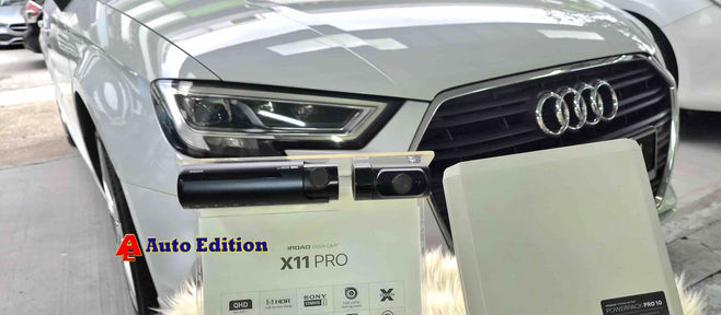 Audi A4 Car Dash Camera - IROAD X11 Pro front & rear + Parking motion - IROAD Power Pack Pro 10 installed Singapore | Auto Edition