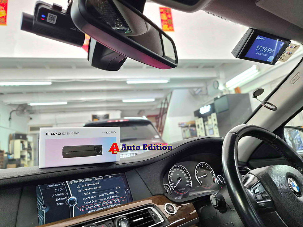BMW 740LI Car Dash Camera - IROAD FX2 Pro front & rear + Parking motion - IROAD Power Pack Pro 15 installed Singapore | Auto Edition
