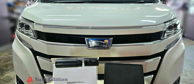 Toyota Noah Hybrid Car Dash Camera - IROAD FX2 Pro front & rear + Parking motion - IROAD Power Pack Max 8 installed Singapore | Auto Edition