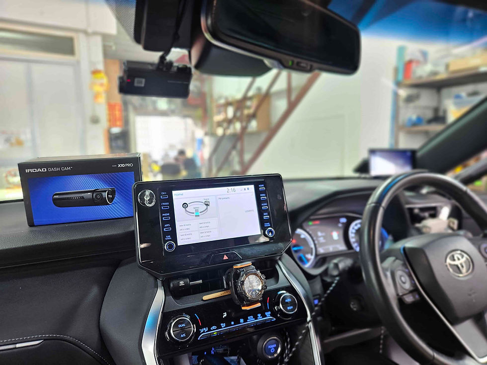 Toyota Harrier Hybrid Car Dash Camera - IROAD X10 Pro front & rear + Parking motion - IROAD Power Pack Max 8 installed Singapore | Auto Edition