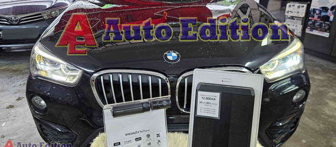 BMW X1 Car Dash Camera - IROAD FX2 Pro front & rear + Parking motion - IROAD Power Pack Pro installed Singapore | Auto Edition