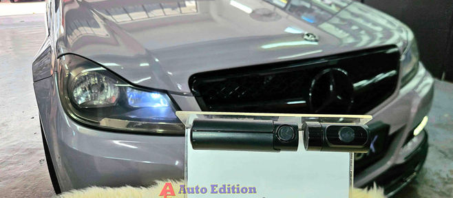 Mercedes C180 - Car Dash Camera - IROAD FX2 Pro front & rear installed Singapore | Auto Edition
