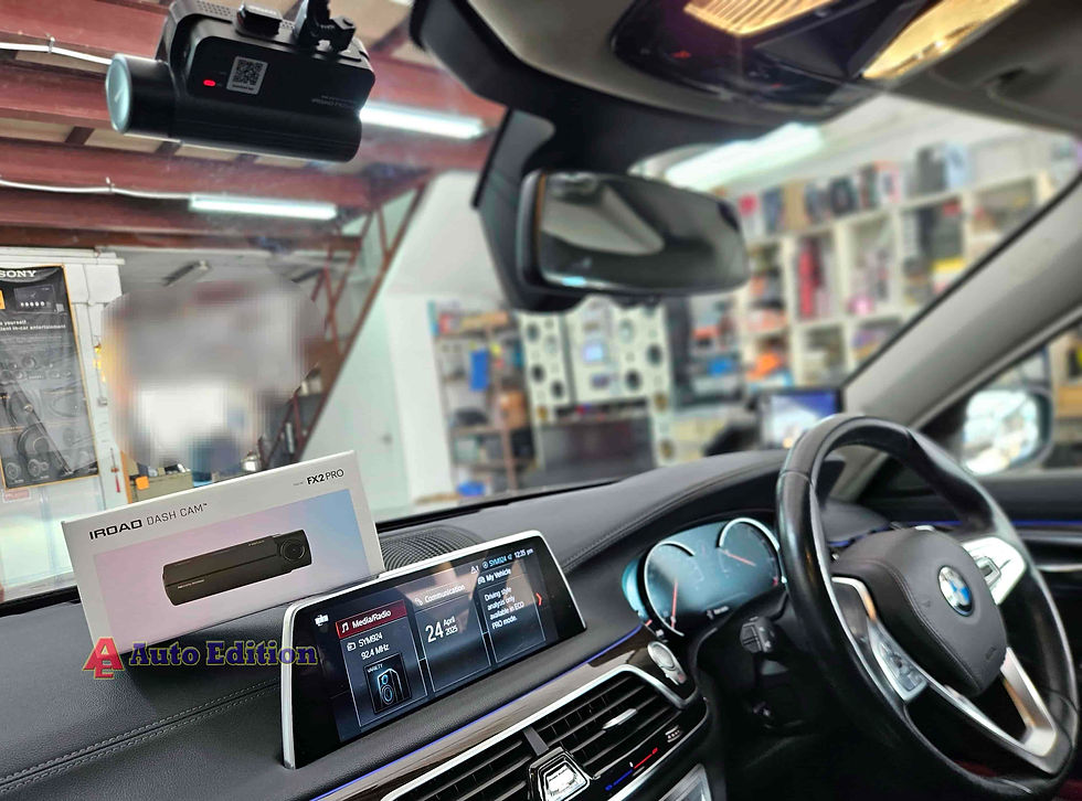 BMW 740Li - Car Dash Camera - IROAD FX2 Pro front & rear installed Singapore | Auto Edition