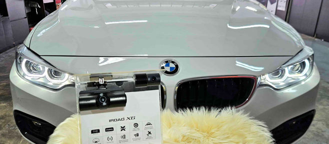 BMW 420i Car Dash Camera - IROAD X6 front & rear installed Singapore | Auto Edition