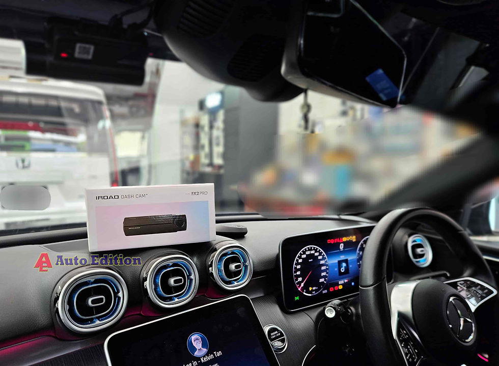 Mercedes C180 - Car Dash Camera - IROAD FX2 Pro front & rear installed Singapore | Auto Edition