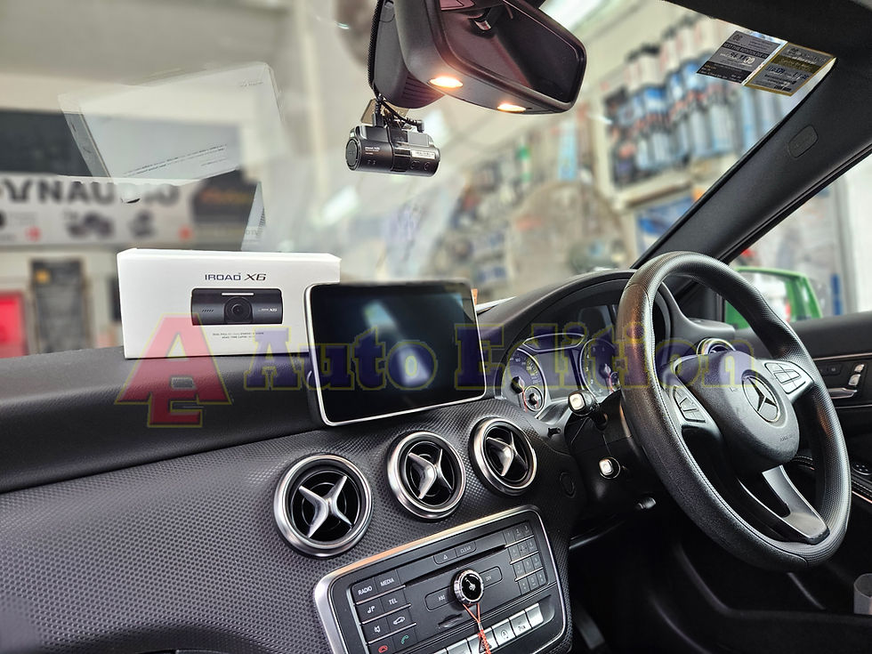 Mercedes A200 installed Car Dash Camera- IROAD X6 front & rear | IROAD Pro 6 12 Power Pack Car Parking Battery Singapore | Singapore | Auto Edition Car Dash Camera Singapore