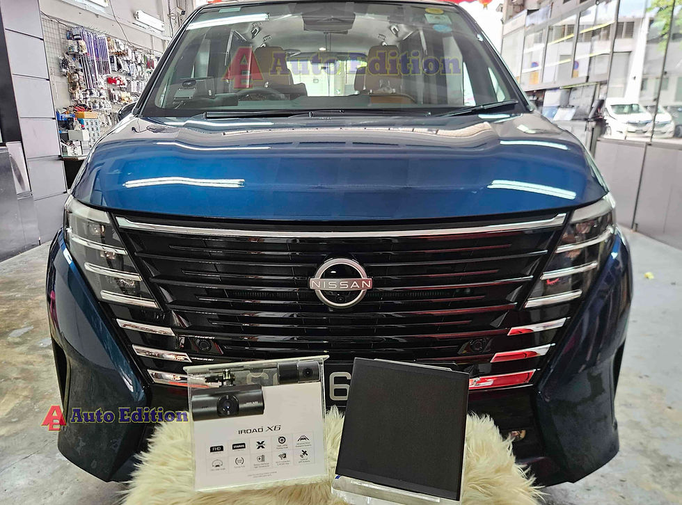 Nissan Serena e-POWER Hybrid Car Dash Camera - IROAD X6 front & rear + Parking motion - IROAD Power Pack Pro 12 installed Singapore | Auto Edition