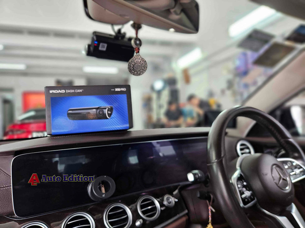 Mercedes E250 Car Dash Camera - IROAD X10 Pro front & rear installed Singapore | Auto Edition
