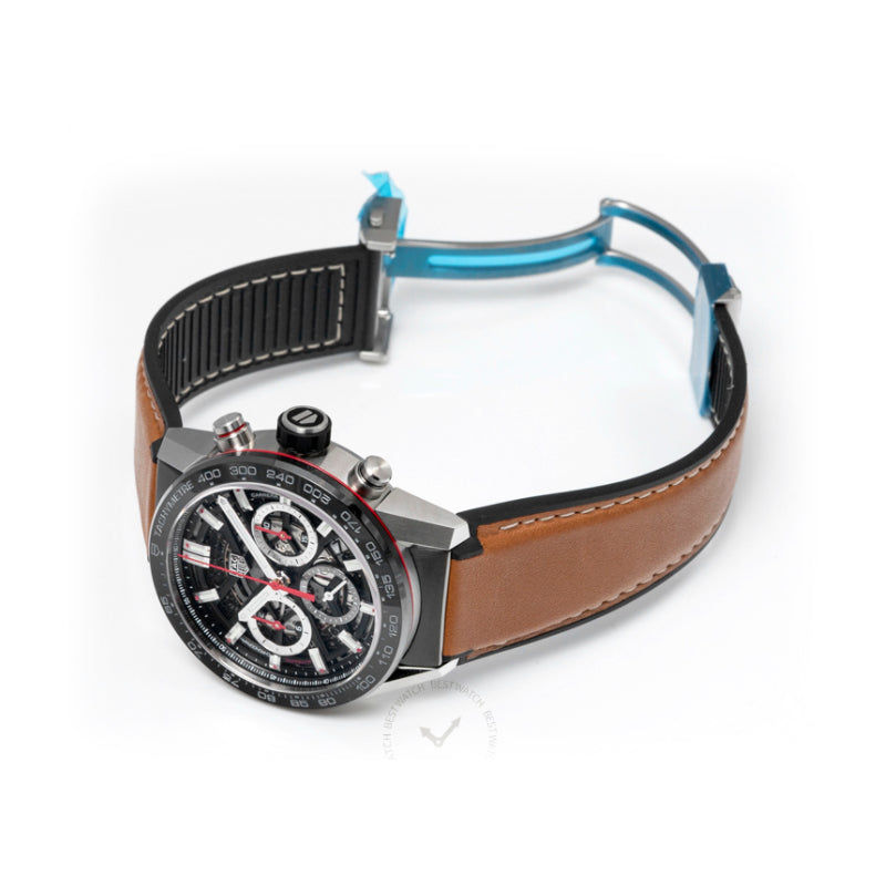 Thumbnail: TAG Heuer Carrera Calibre Heuer 02 Automatic Black Skeleton Dial Men's Watch