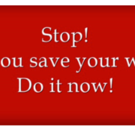 ... And Then It Didn't Save, a Cautionary Tale