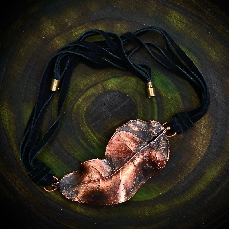 Thumbnail: copper leaf necklace