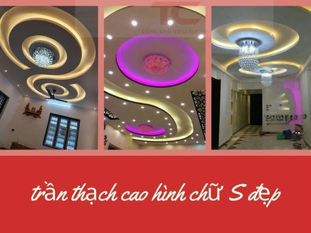 Mẫu trần thạch cao hình chữ S đẹp - Trần nhà chữ S