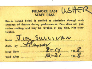 Fillmore East staff pass