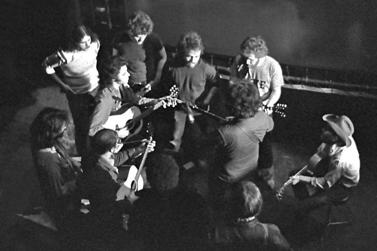 Members of the Grateful Dead Jam Backstage at Fillmore East. Photo by Ben Haller
