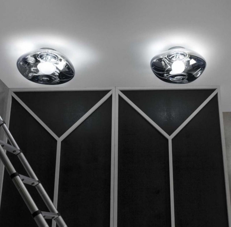 Thumbnail: I--LITE WALL / CEILING PENDANT LAVA MELT LIGHT - CHROME / SMOKE