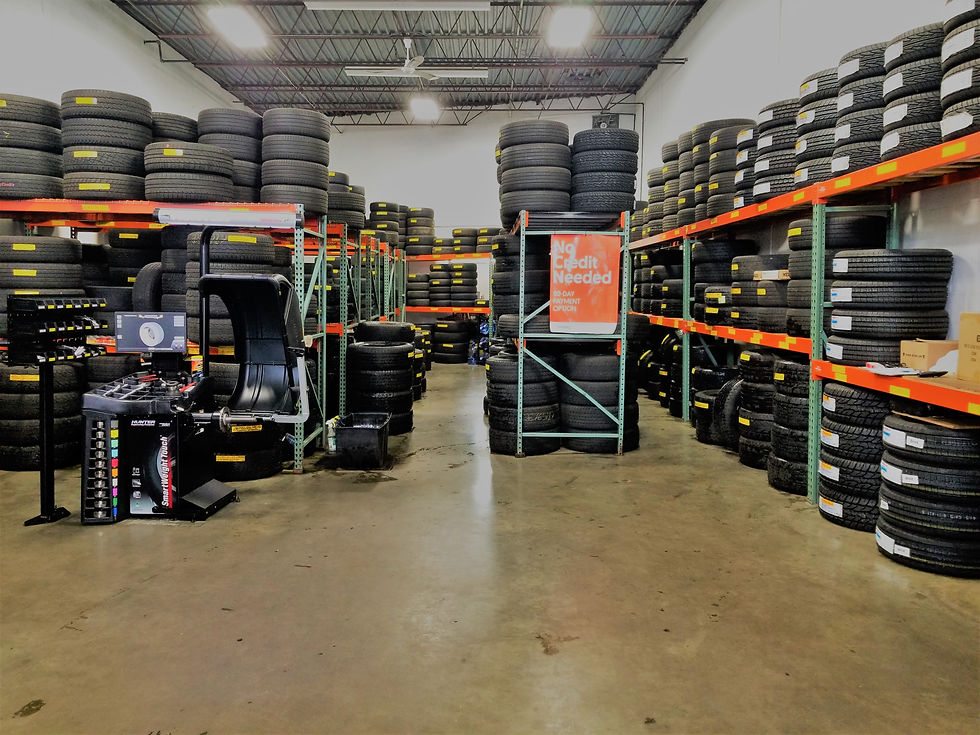 Tire display inside Tire King Services