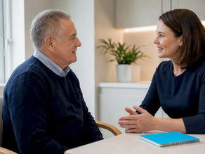Patient discussing diabetic ear care with practitioner