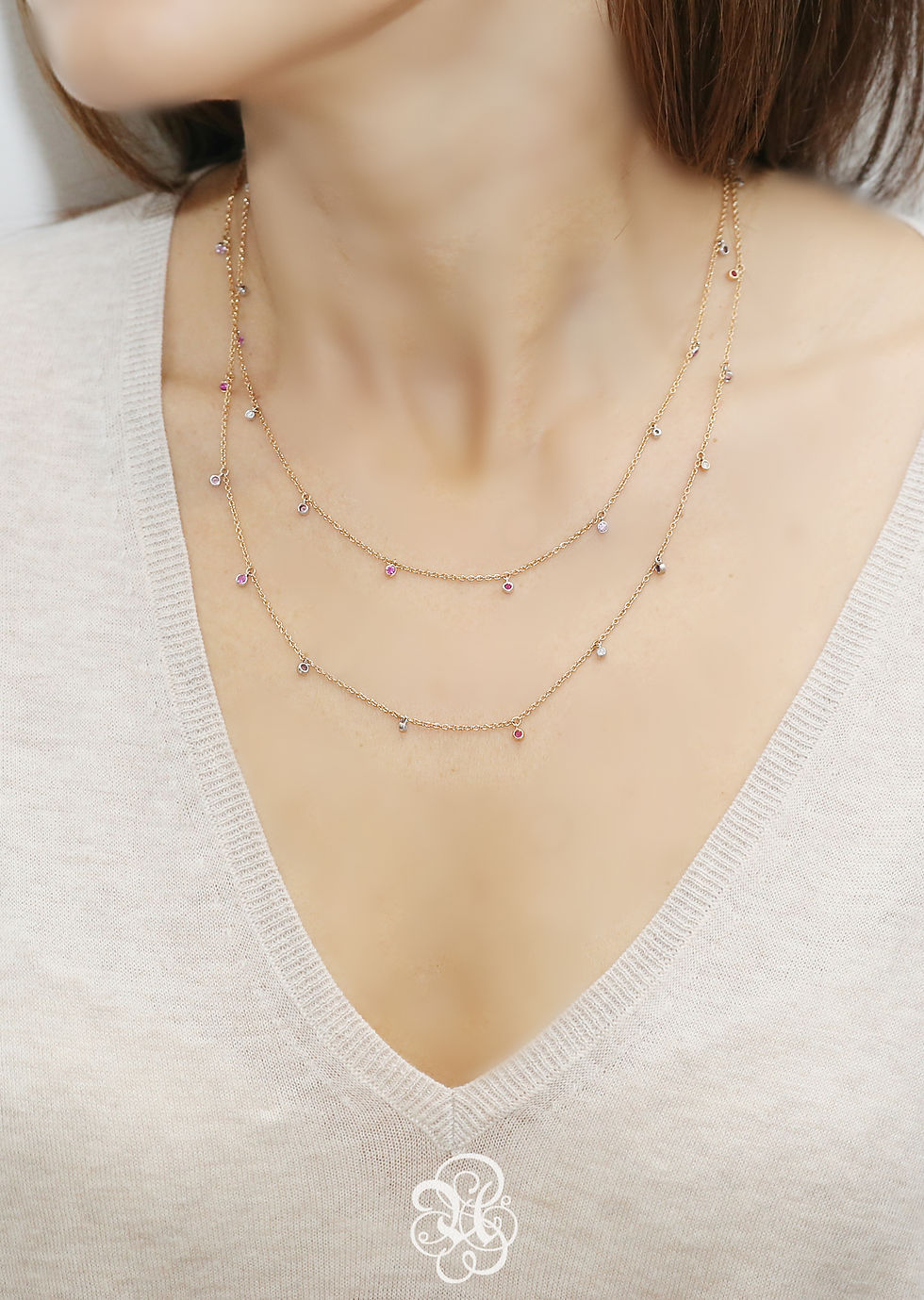 Thumbnail: Babylon Diamond and Sapphires Gold Necklace