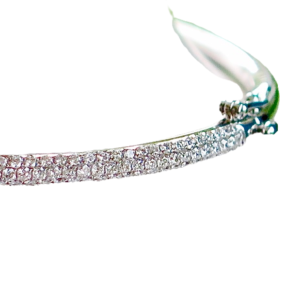Thumbnail: Skinny Diamond Cuff Rose, White and Yellow Gold