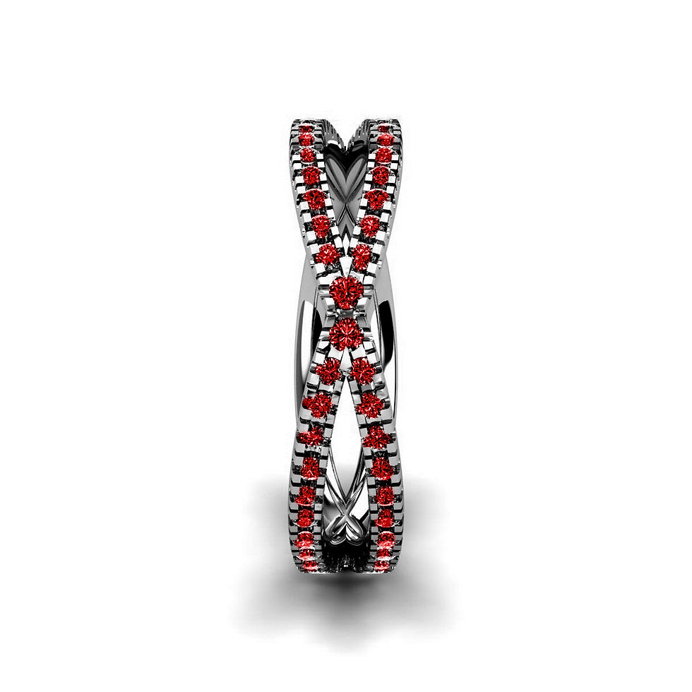 Thumbnail: Entwined Ruby and White Gold Ring