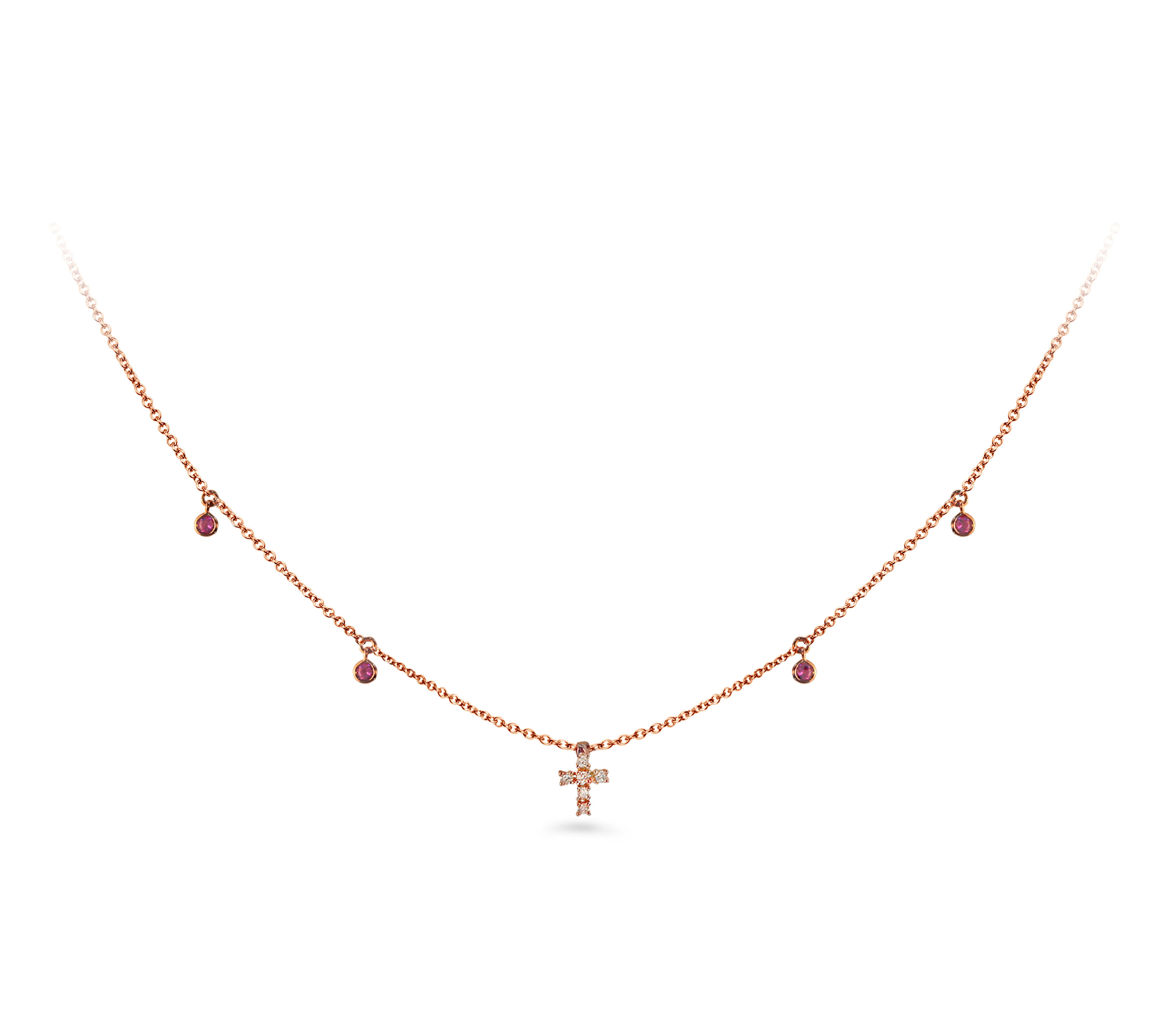 Rose Gold Baby Cross Necklace