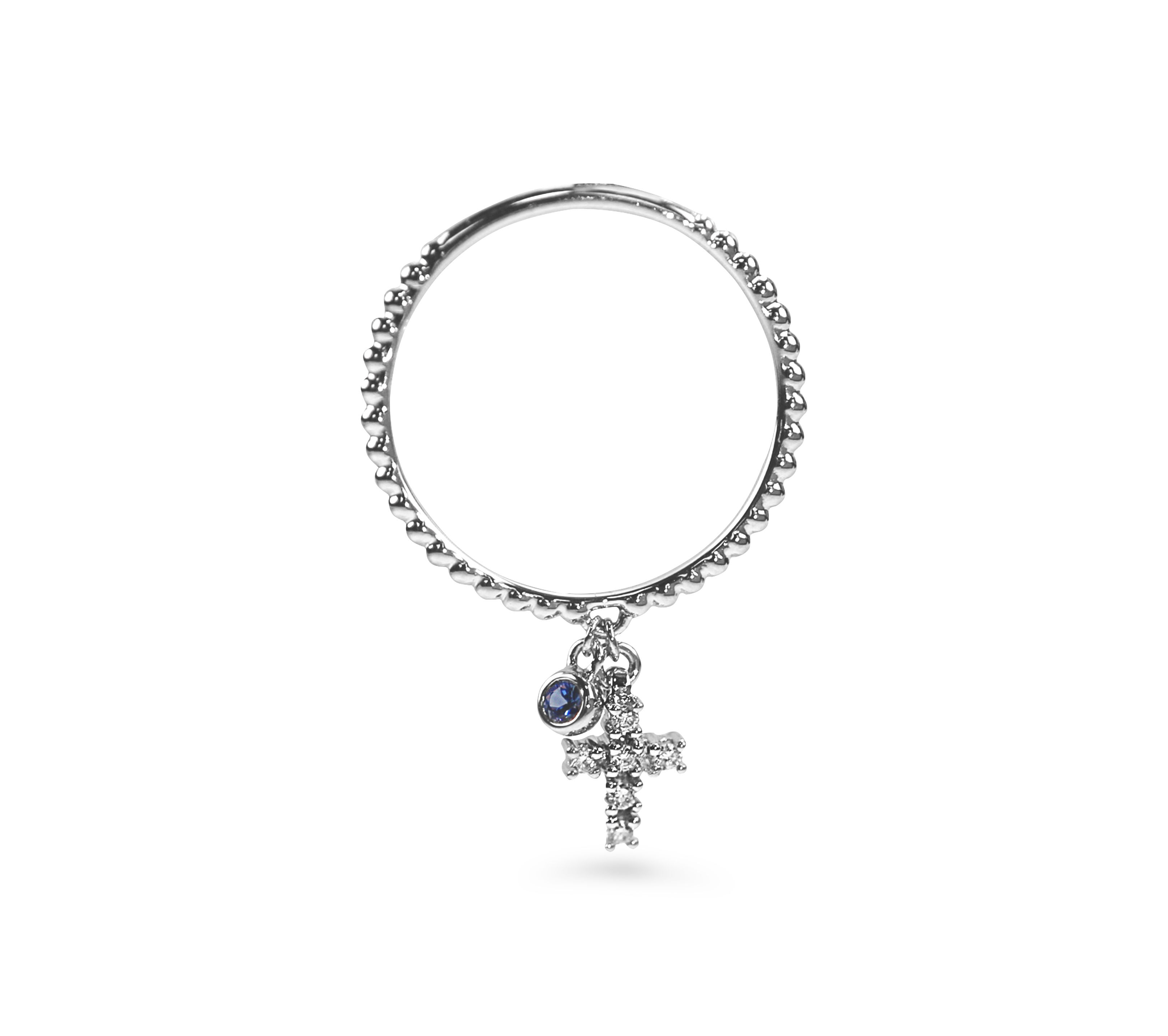 Baby Cross White Gold Ring