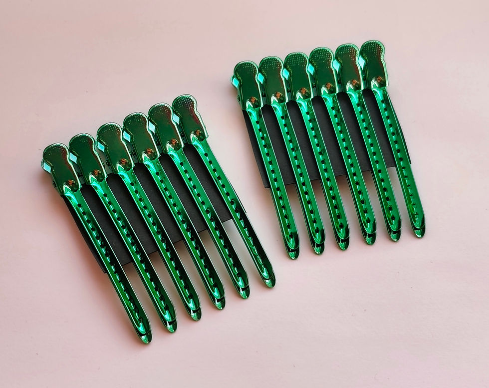 Metal Green Clips, Klipsy fryzjerskie metalowe