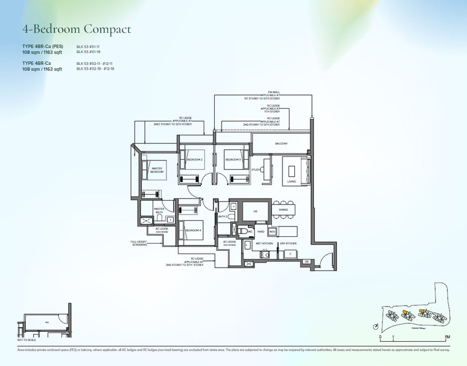 4-Bedroom floor plan of Canberra Crescent Residences