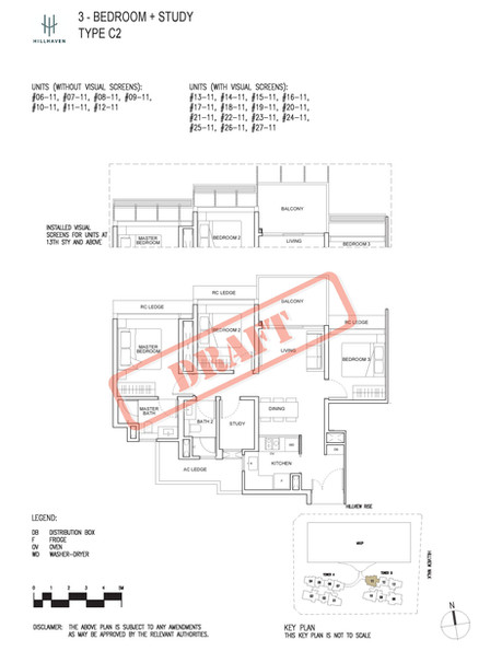 Hillhaven 3 Bedrooms with Study corner unit