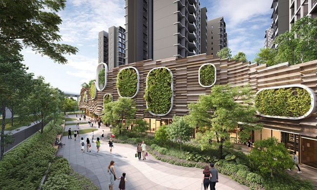 Forest Edge Garden next to commercial units