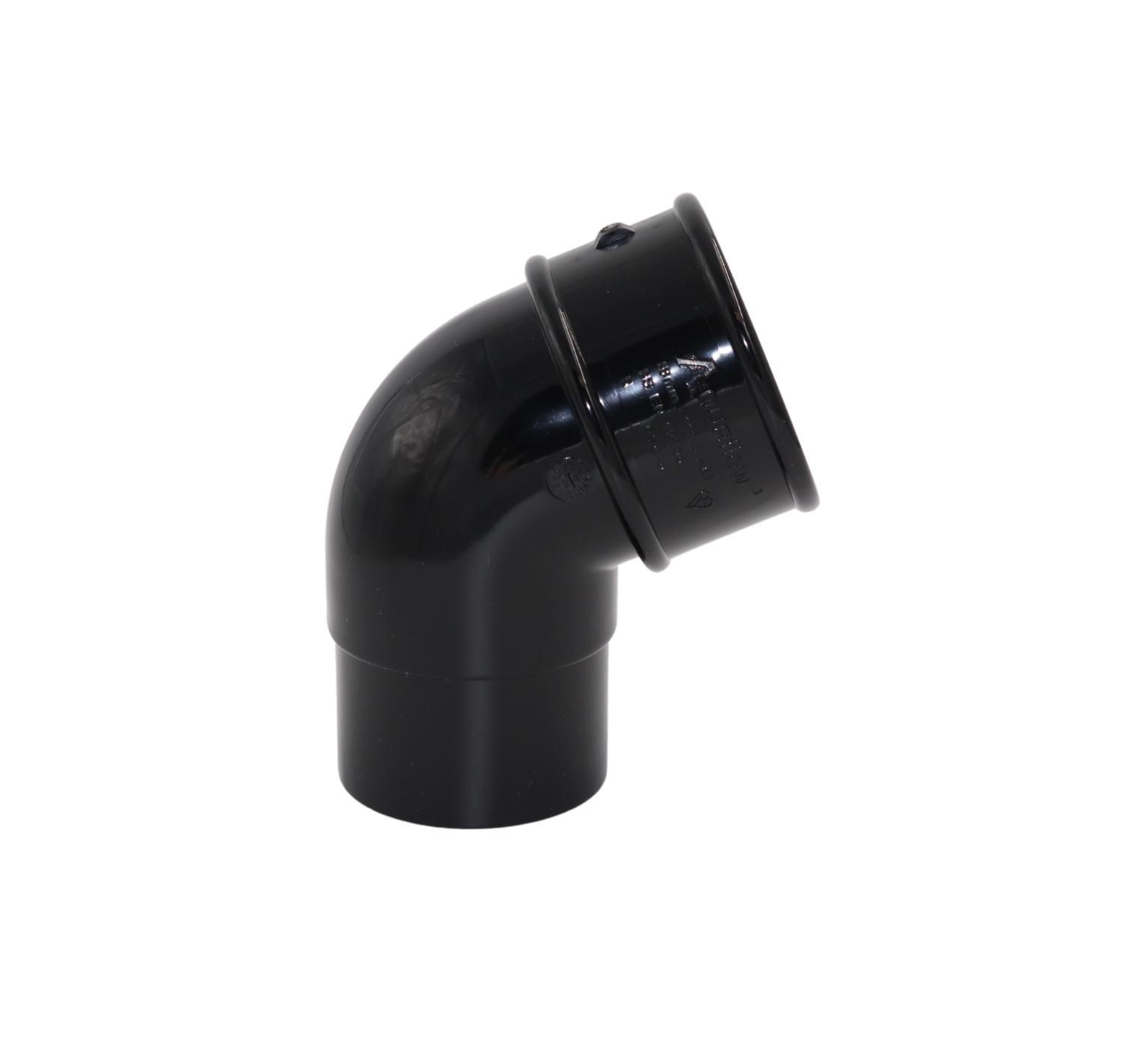 Black Round Guttering Downpipe Offset Bend 112.5°/45° - 112mm