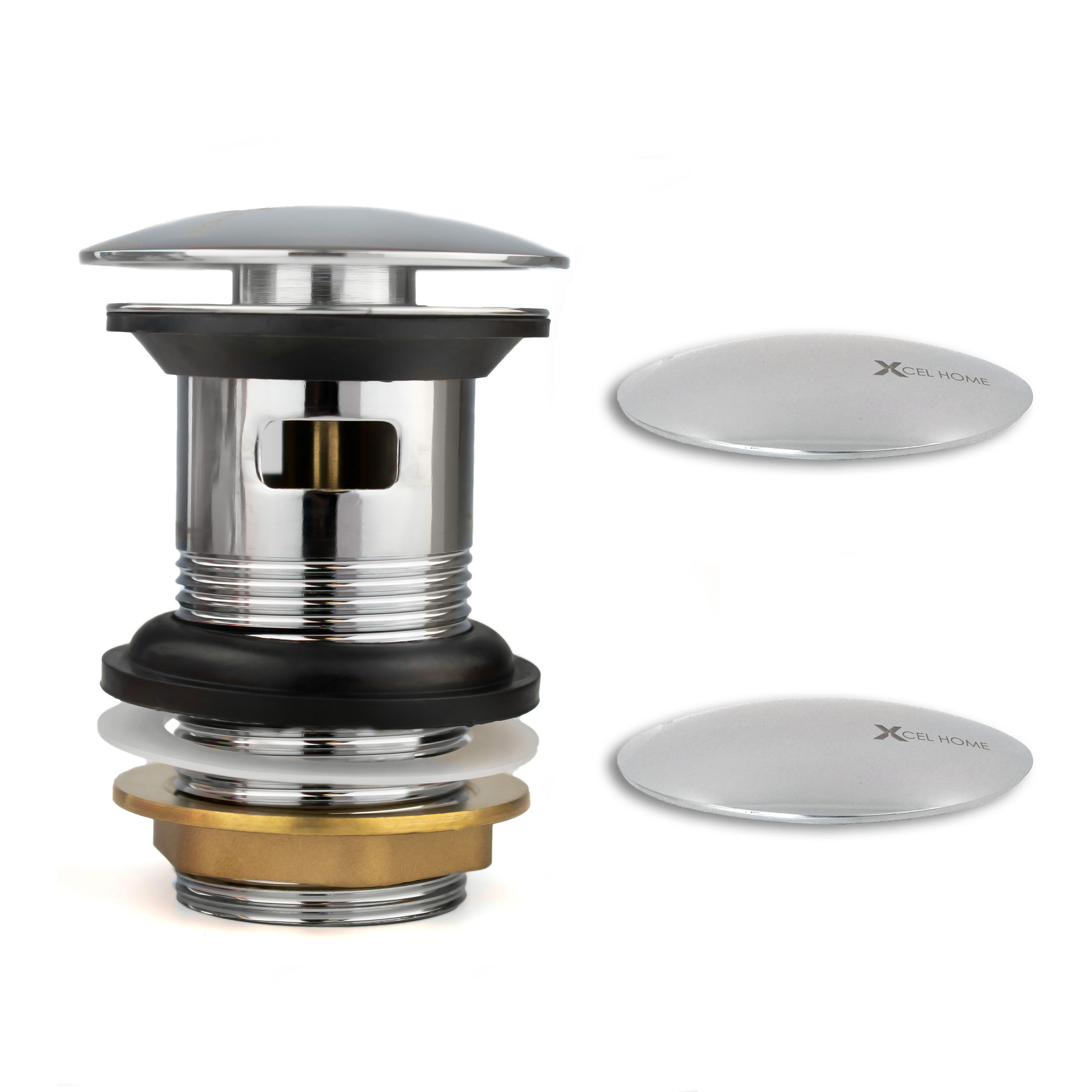 Chrome Dome Slotted Waste with 2 Extra Cover Lids