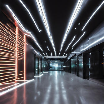 futuristic strip lighting in commercial building, with black background.jpg