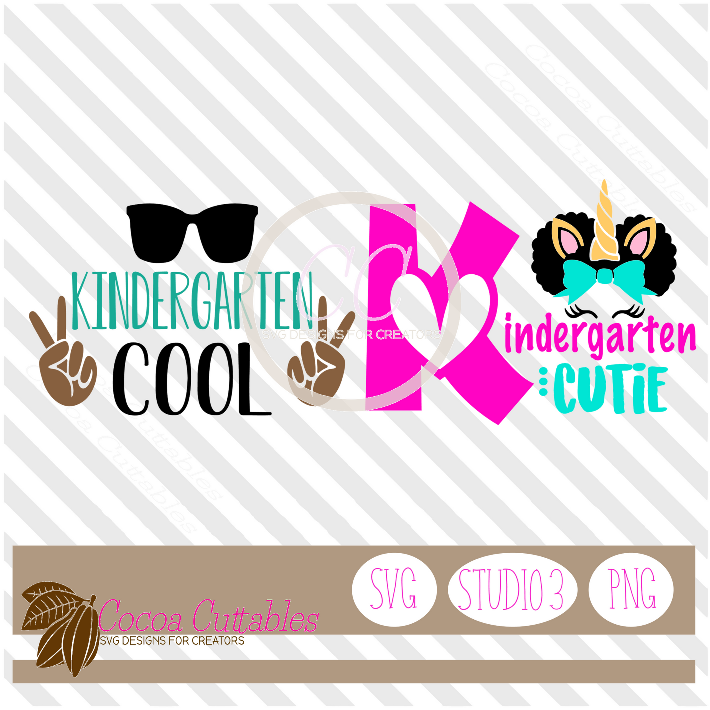 Kindergarten SVG Bundle | Black Child SVG Cut File for Cricut Silhouette