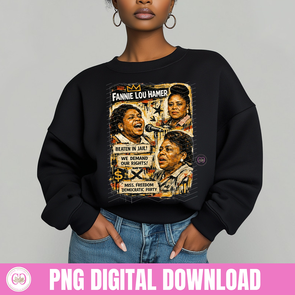 Thumbnail: Fannie Lou Hamer Basquiat Style Abstract Effect Png, Black History Month Png
