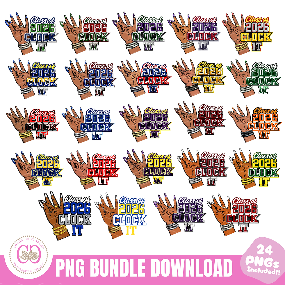 Thumbnail: Clock It Class of 2026 Bundle, Trendy Graduation Shirt Png, Clock It Tee Png
