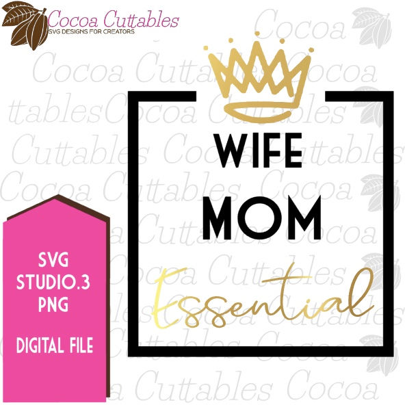 Thumbnail: Wife Mom Essential SVG Cut File for Silhouette Cricut