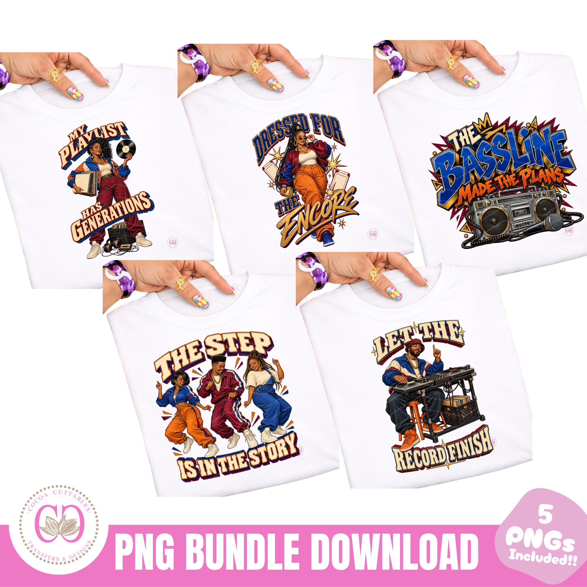 Black Hip hop Culture Png Bundle, Boombox Vinyl Record, 1990s Hip hop Png