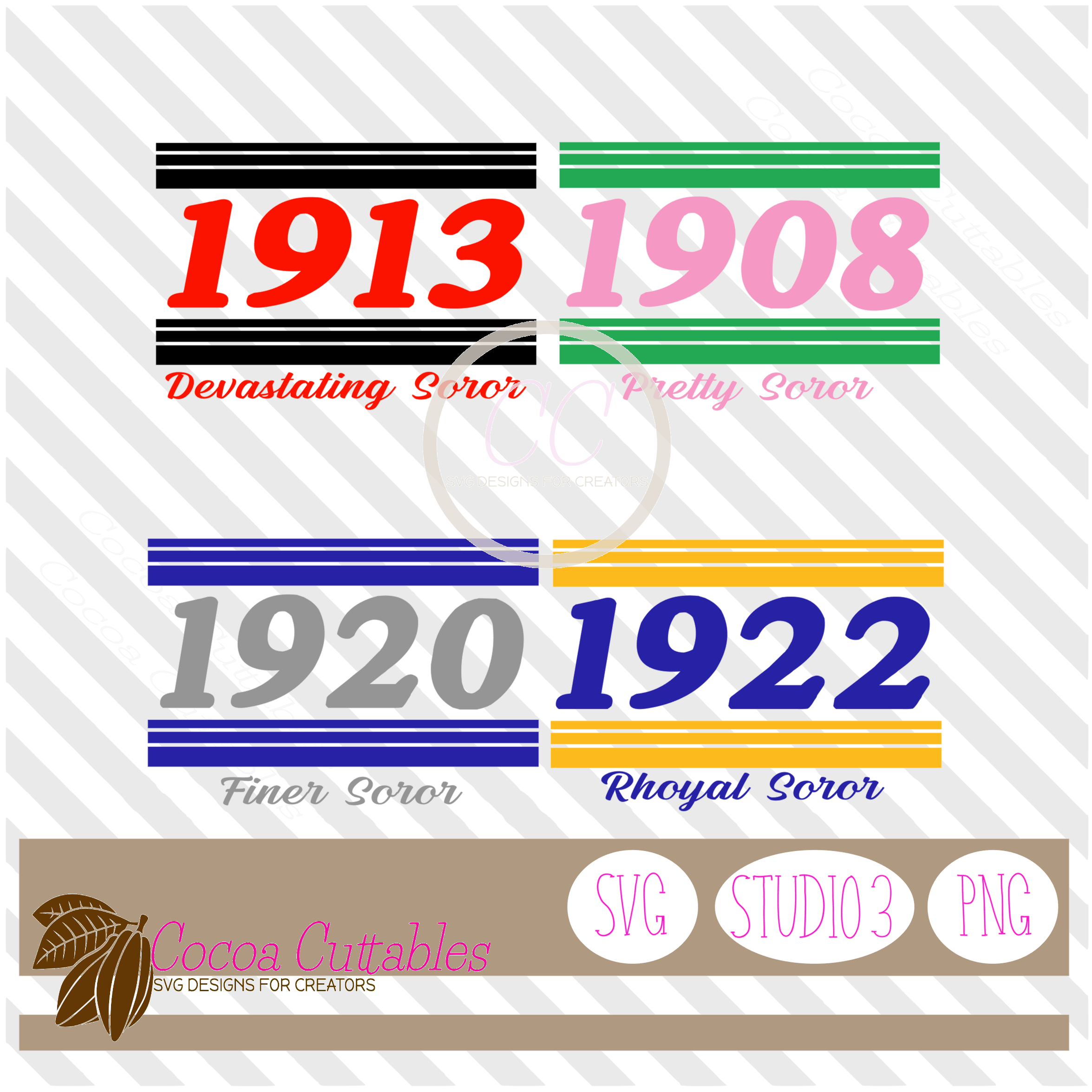 Classic Greek Sorority SVG Bundle | AKA Delta SGRho Zeta Cut File for Silhouette