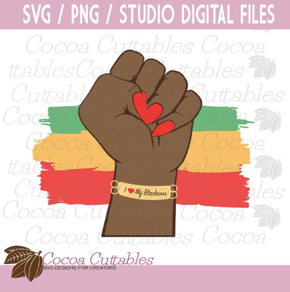 Thumbnail: I Love My Blackness SVG | Black Power Fist SVG Cut File for Cricut Silhouette