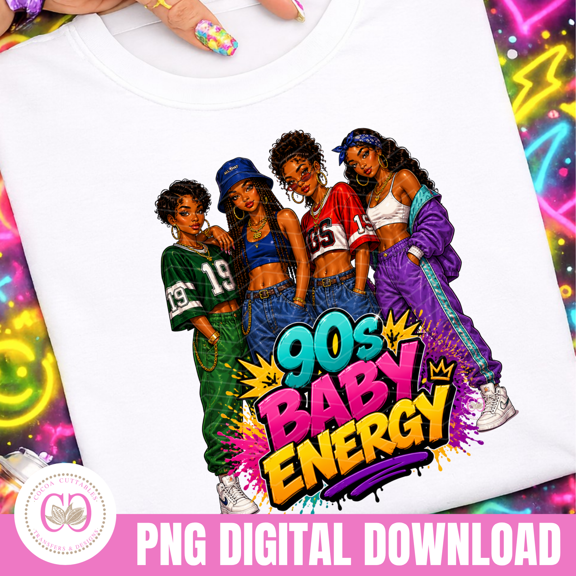 90s Baby Energy Png, Black Women Besties Png, Street Urban Wear Png