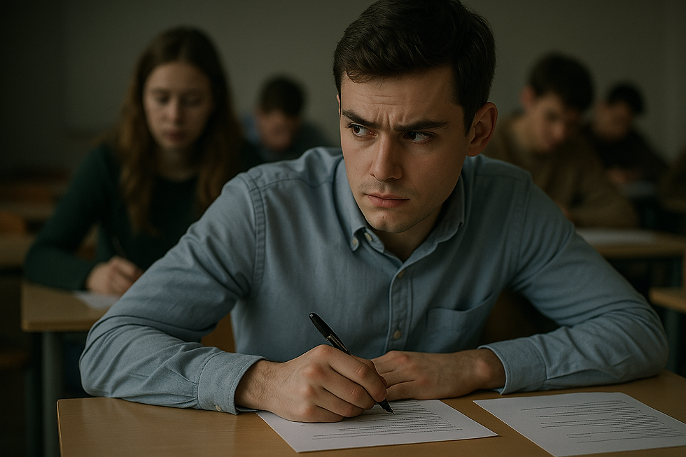 Cheating at major exam.