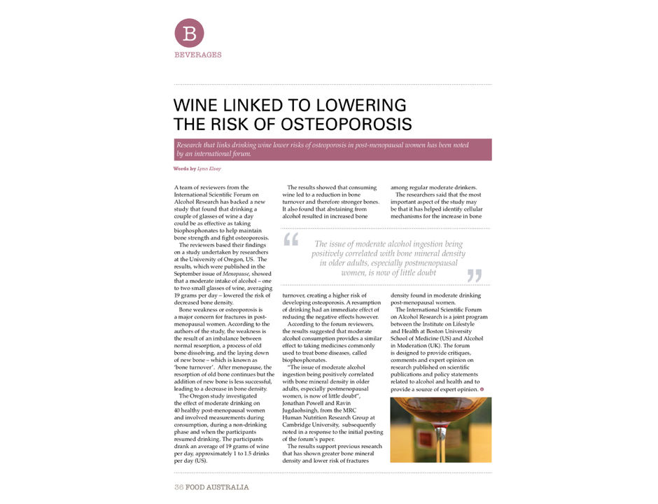 Is red wine an antidote to osteoporosis?