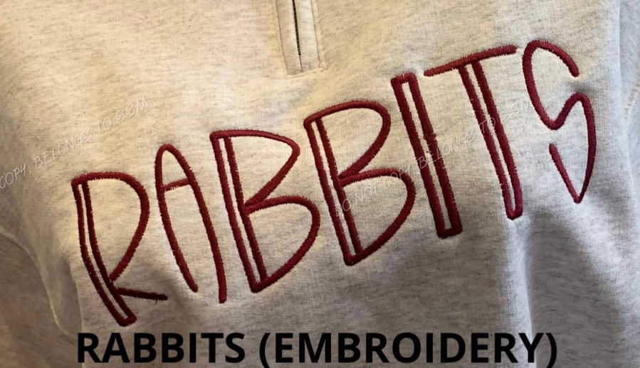 Thumbnail: RABBITS (EMBROIDERY) QUARTER-ZIP/CUSTOM ORDER OPTION BELOW