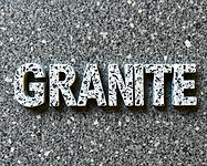 The word Granite.  With granite stone as