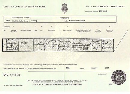 56 Death certificate Kate Oliver 1869.JP