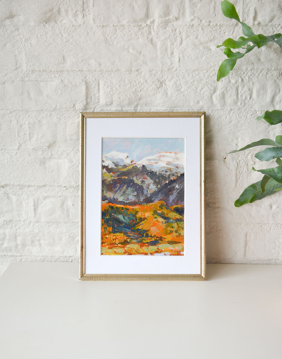 Thumbnail: Golden mountains | Fine-art bamboo print