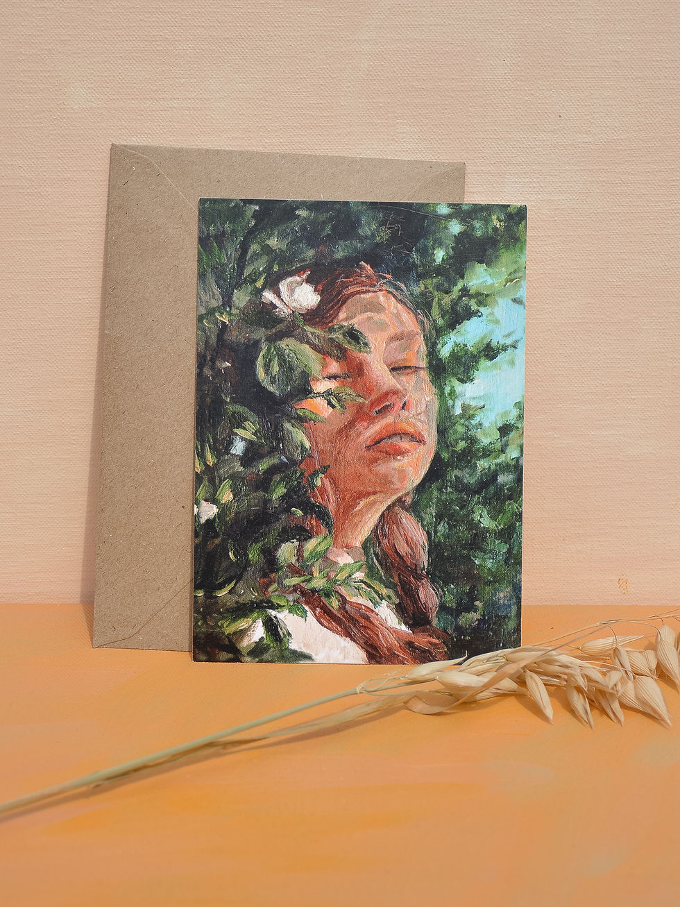 Thumbnail: Girl in oils | postcard